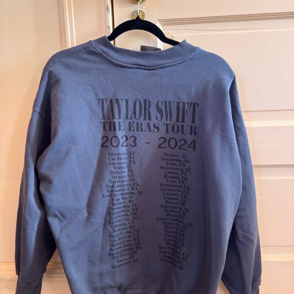 Taylor Swift The Eras Tour Blue Crewneck Sweater - Picture 2 of 3
